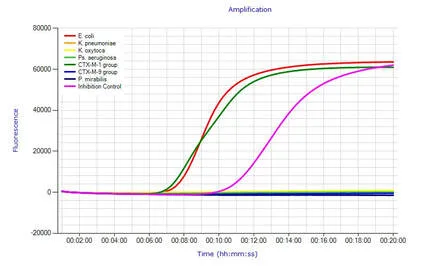 A graph showing the real-time results of amplex eazyplex tests